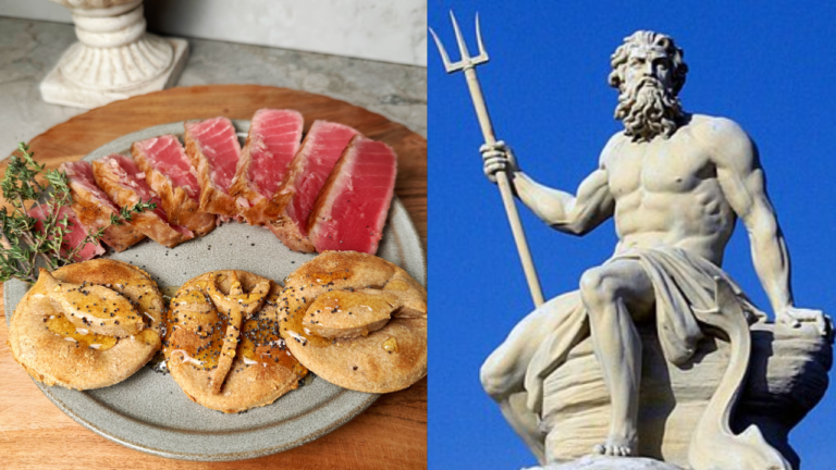 An Ancient Greek Recipe for Poseidon: Seared Tuna & Popanon (Spelt Honey Cakes)